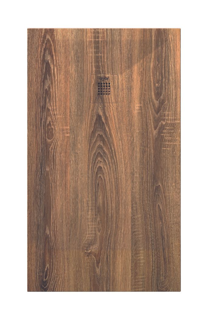 ONDEE ZEN – Duschwanne NOLA 3 – 80 x 120 x 3 cm – Kunstharz – Nussbaum – Ablauf – Zuschneidbar