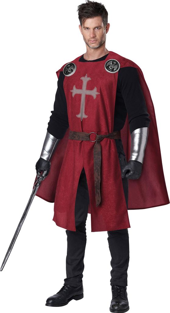 Ritter-Kostüm für Herren schwarz-rot - S / M