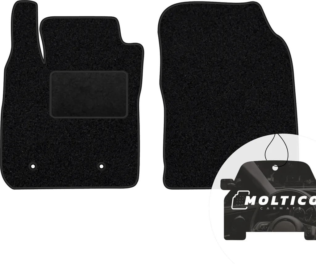 moto-MOLTICO tappetini anteriori auto velours tappetini auto nero set tappetini auto 2 pezzi adatto per Ford Eco Sport dal 2017