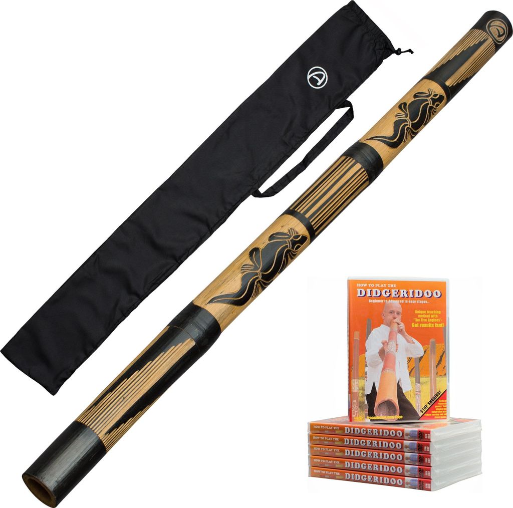 Bambus Didgeridoo 120cm – Für Anfänger, Klarer Klang - mit Lehrmaterial