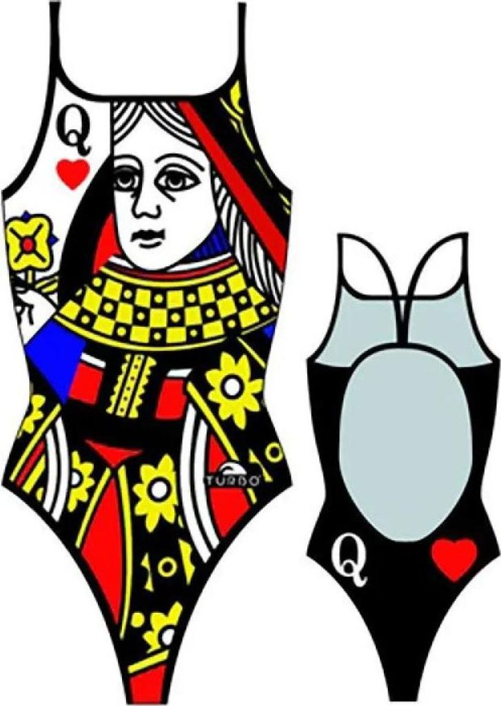 Turbo Queen Of Hearts Badeanzug Schwarz L Damen Schwarz L