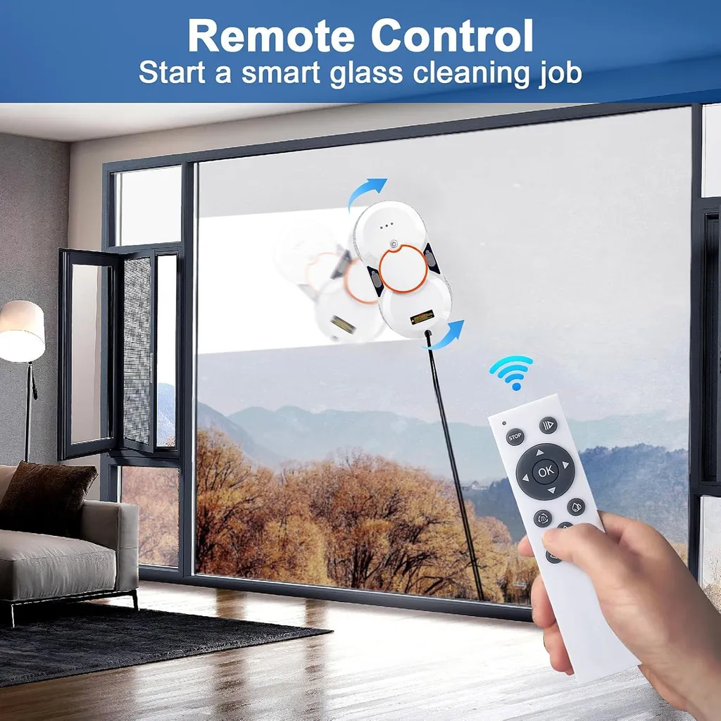 Robot lave-vitres intelligent 3800 Pa avec télécommande, modèle UE