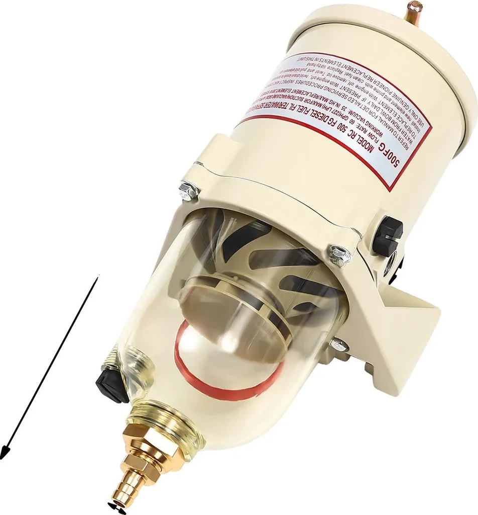 Filtre séparateur eau et huile blanc débit 2500L/min corps aluminium