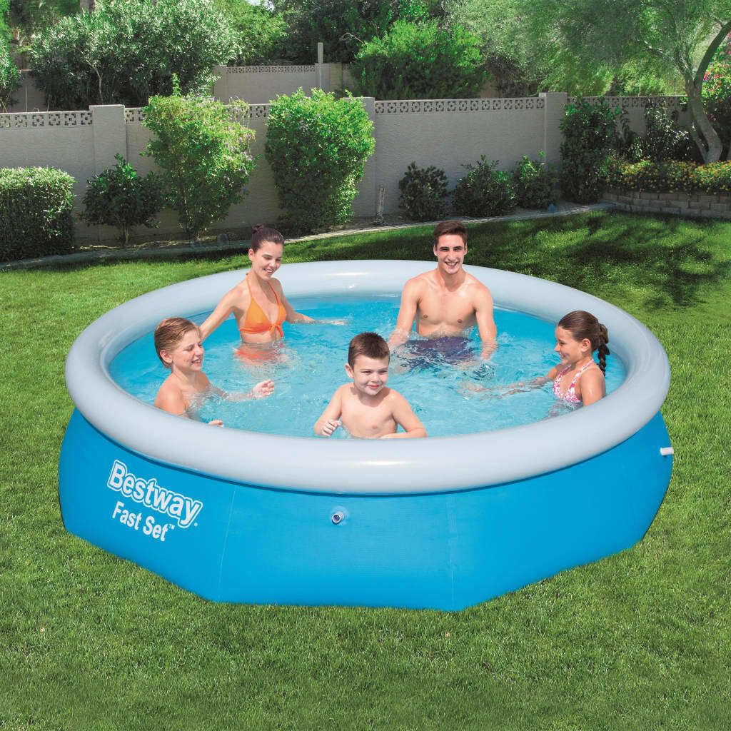 Möbel Bestway Fast Set Aufblasbarer Swimmingpool Rund 305x76 cm 57266 - Poolzubehör 91601
