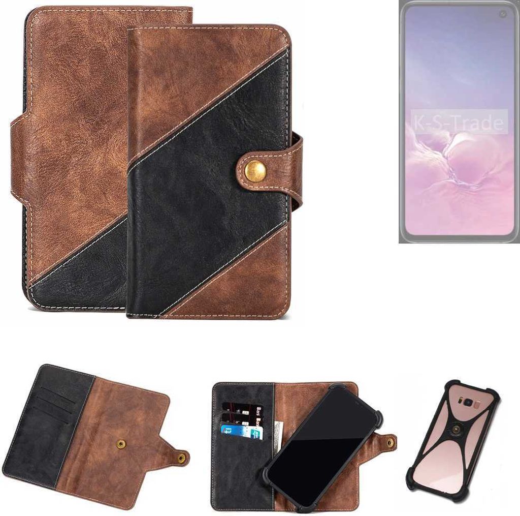 K-S-Trade Handyhülle Schutzhülle Bookstyle Case kompatibel mit Samsung Galaxy S10 (DUOS) Klapphülle Cover Hülle Schutztasche 1x