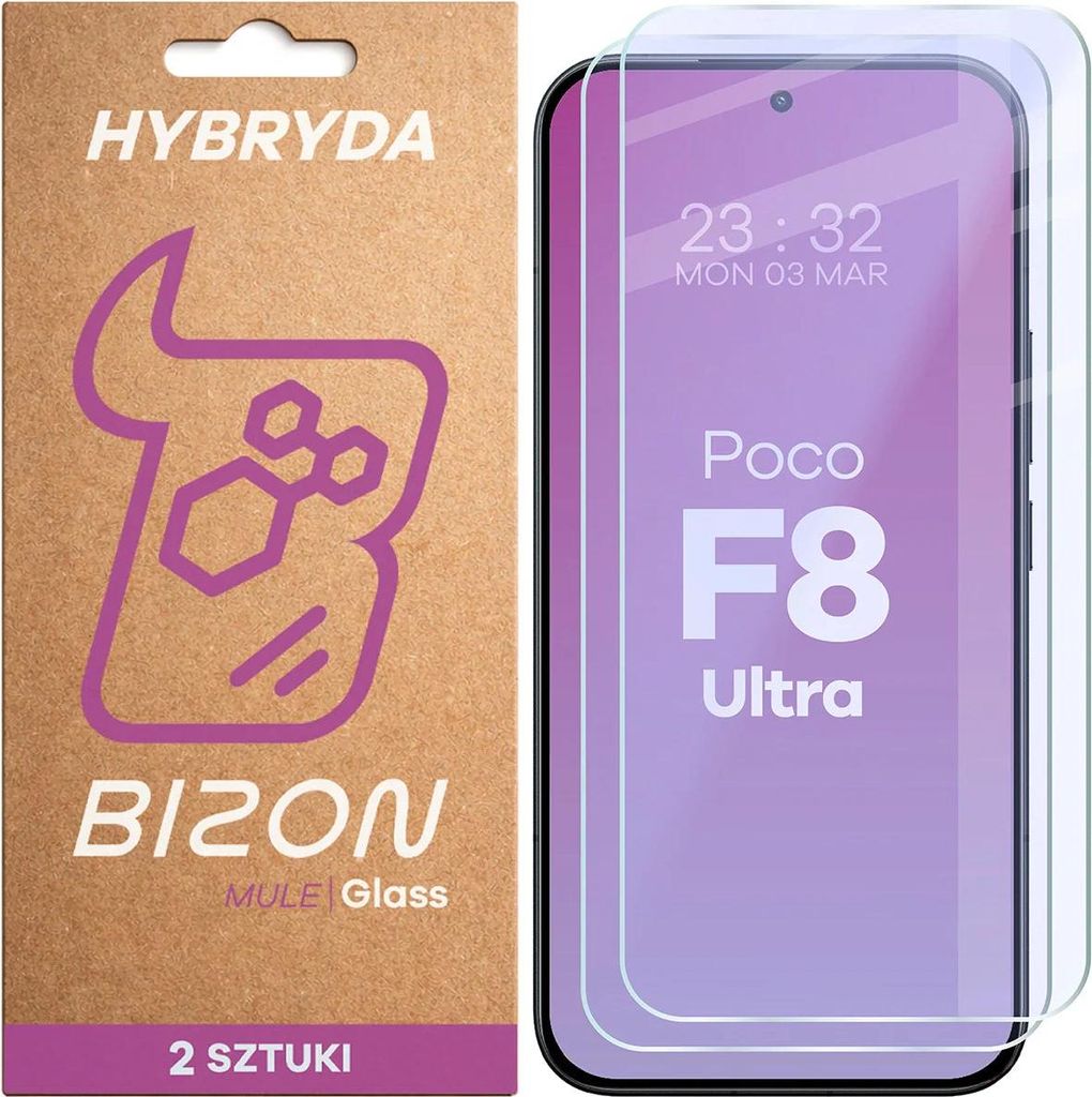 2x Flexibles Hybridglas für Xiaomi POCO F8 Ultra, Bizon Glass Mule Duo