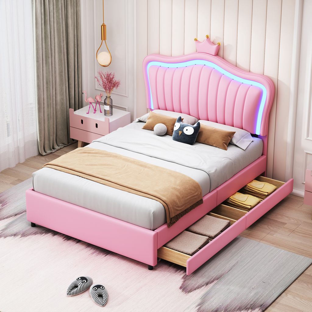 okwish Kinderbett Plattformbett 90×200 cm mit Lattenrost, Produktbild 