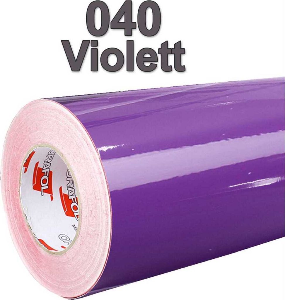 (5,60€/m²) Oracal Möbelfolie 040 Violett Glanz 31,5 cm Breite Laufmeterware selbstklebende Folie Plotterfolie Klebe Folie Oracal 621 Küchenf...