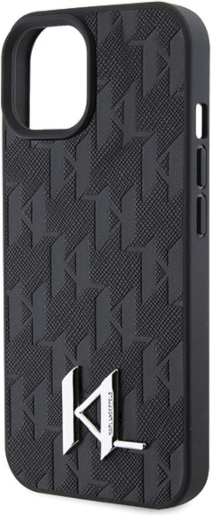 CG MOBILE Karl Lagerfeld Custodia IPhone 15 Pro Max Con Glitter Fissi E Spilla - Nero