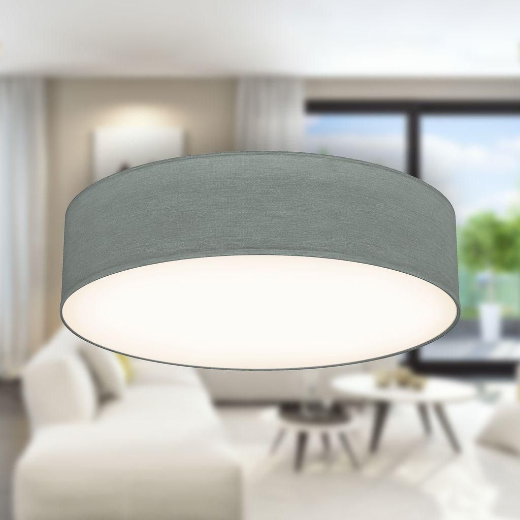 B.K.Licht Plafonnier textile avec abat-jour Ø380mm rond Image du produit 