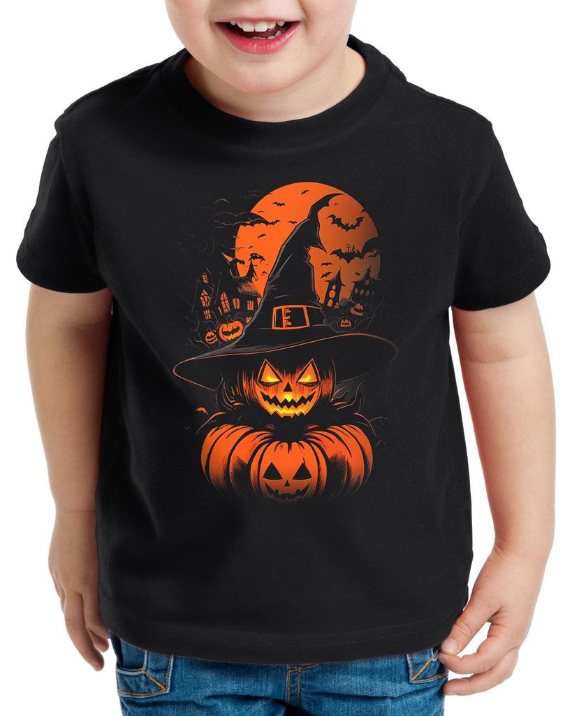 style3 Halloween Pumpkin Witch T-Shirt für Kinder