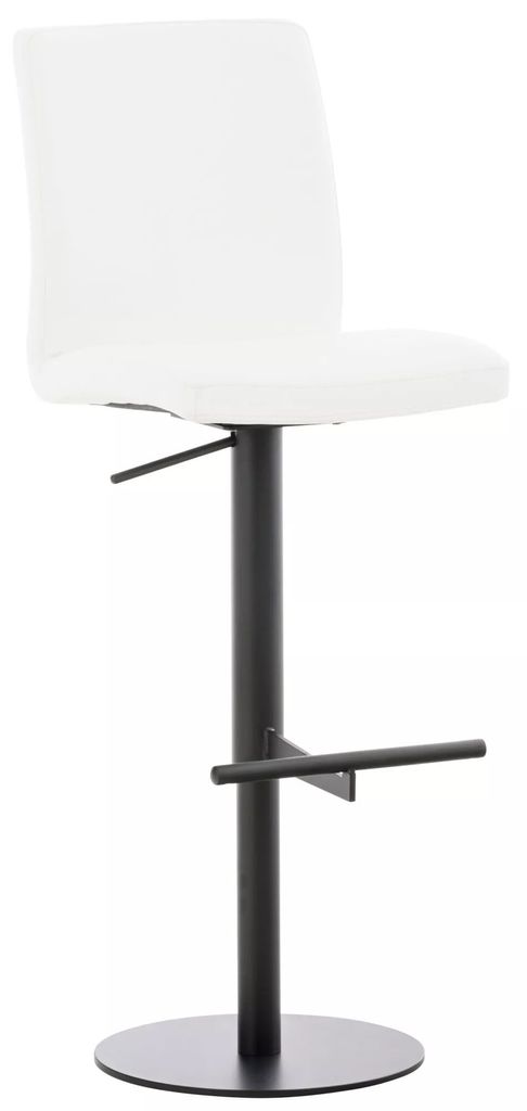 In And OutdoorMatch Barhocker Diantha Dasia - Weiß/Schwarz - Modernes Design - Rückenlehne - Fußstütze - Für Küche und Bar - Gepolsterte Sitz...