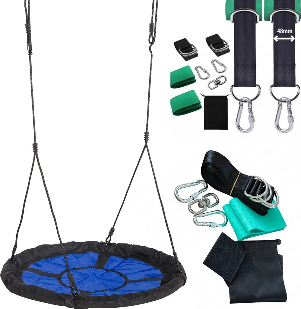 Altalena Nido Cicogna 4iQ SWIBEE Blu/Nero - Set Giardino Completo