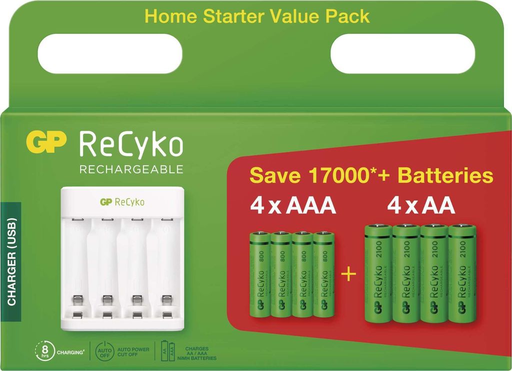 GP Nabíječka baterií Eco E411 + 4× AA 2100 + 4× AAA 800, Obrázek produktu 4