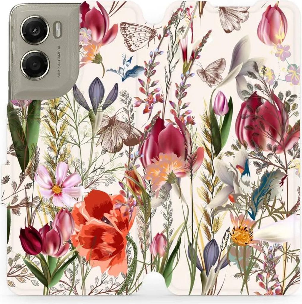 Handyhülle mit klappe für Motorola Moto G06 4G / Motorola Moto G06 Power 4G, Mobiwear Book, Blumenstrauß