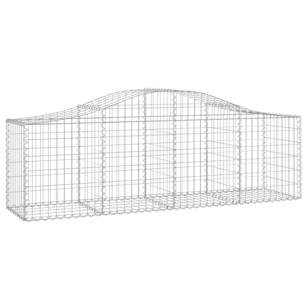 vidaXL Gabbione ad arco alto 200x50x60/80 cm Ferro zincato Immagine del prodotto 