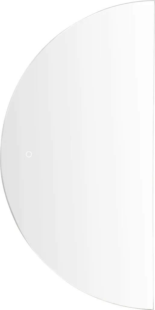 Miroir de Salle de Bain LED Semicirculaire 50x100 cm Cadre Argent