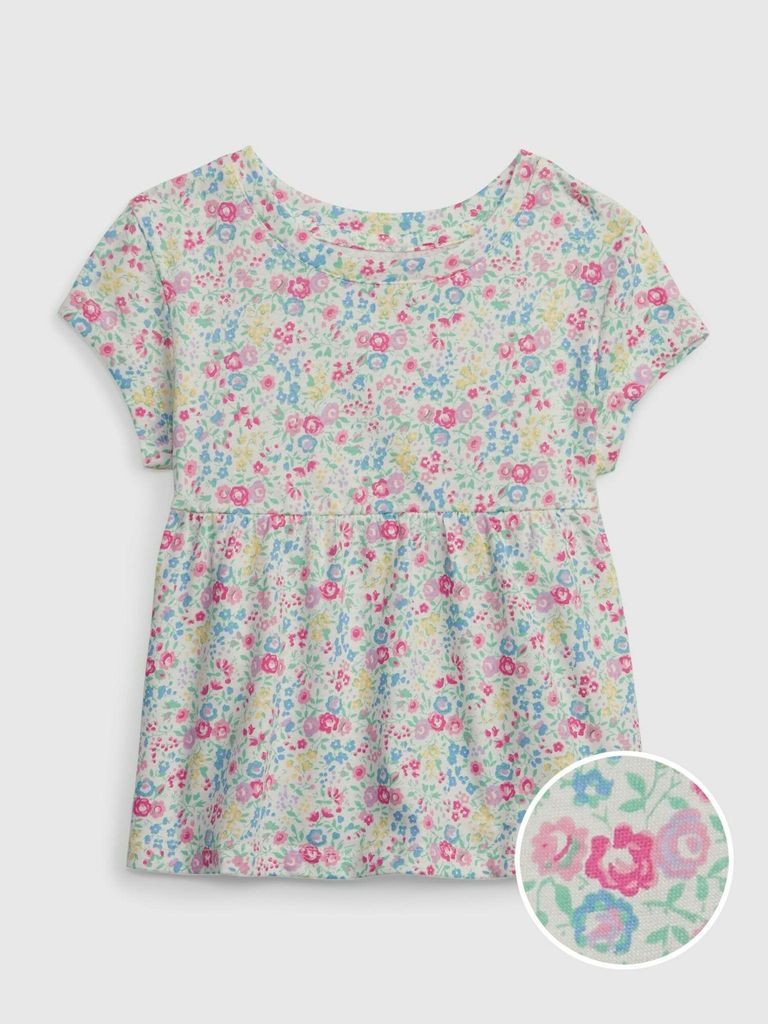 GAP Kinder-T-Shirt mit Blumenmuster, Größe 12-18 Monate