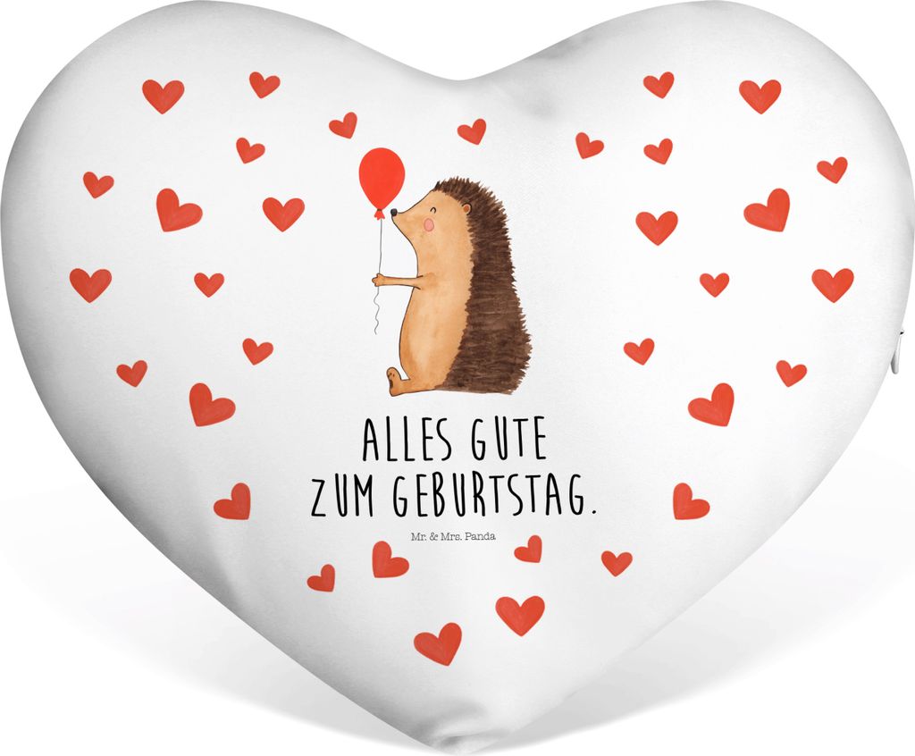 Mr. & Mrs. Panda Dekokissen Igel Luftballon - Weiß - Geschenk, Glückwunsch, dekoartikel, Ballon, Geburtstag, Partnerkissen, Lustige Sprüche, Hap...