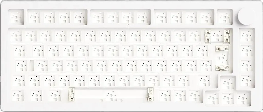Clavier mécanique 75% ISO Blanc pour Bureau et Gaming avec éclairage RGB