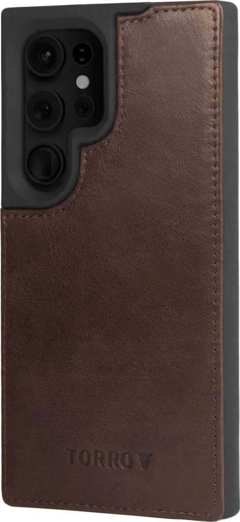 Custodia TORRO S24 Ultra in Pelle Dark Brown - Eleganza Vintage e Protezione
