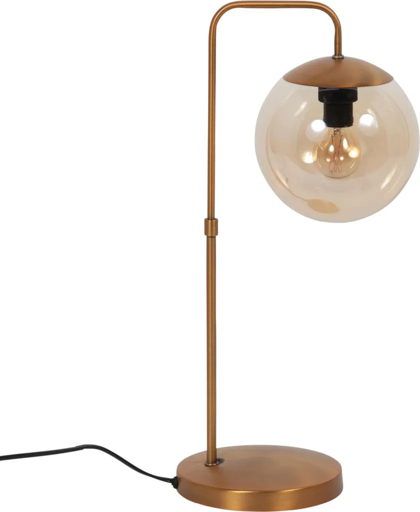 Lampe de bureau Bollique en bronze et verre dépoli style rétro E14
