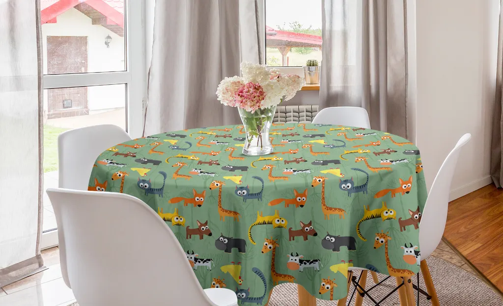 Tovaglia Design Zoo ABAKUHAUS Rotonda 150 cm - Verde Multicolore