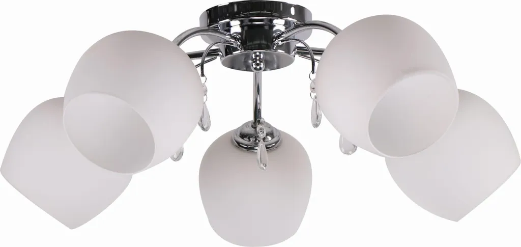 Plafonnier Lustre Suspension Blanche 5 Lumières E27 Design Moderne