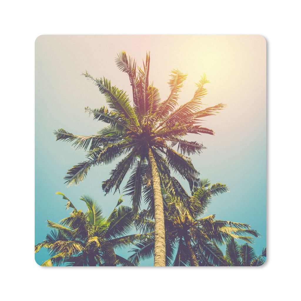 MuchoWow Mauspad Mousepad Palme - Sommer - Tropisch - Sonne 30x30 cm - Mousepads - Maus Mat - Pad - Mausunterlage - Gaming
