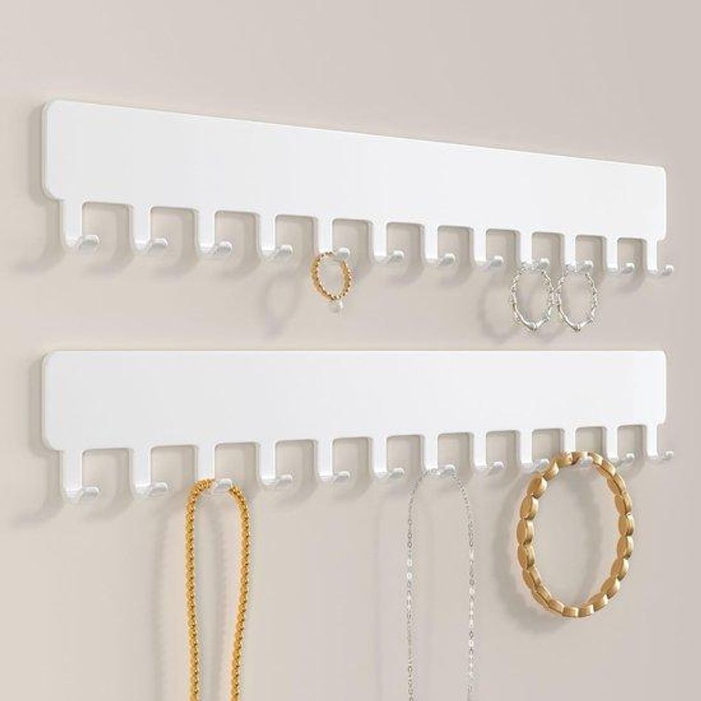 Famanu Wandkettenhalter mit 11 Haken - Weiß, Set von 2 Produktbild 
