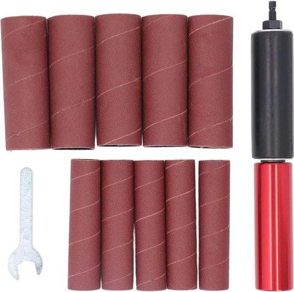 Lot de 15 tambours abrasifs en caoutchouc avec 10 manchons de ponçage