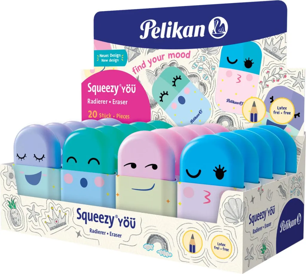 Stock 20 Gomme Pelikan AL 20 Plastica Bianca 606202 Qualità Premium