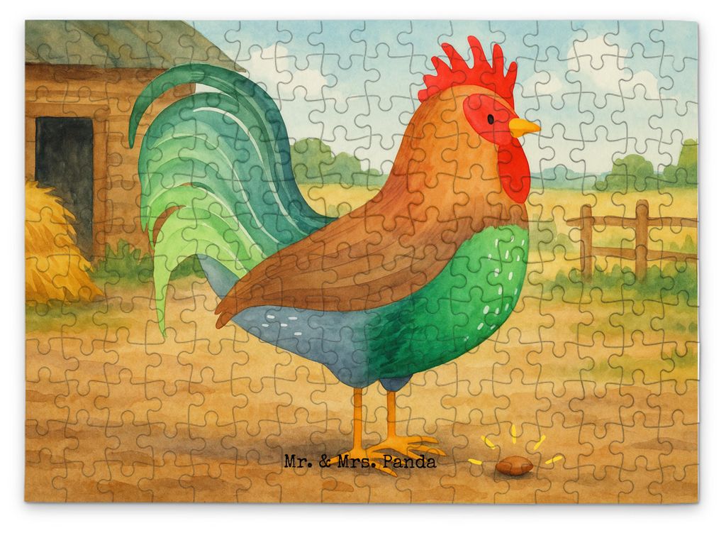 Mr. & Mrs. Panda Puzzle Hahn Korn Design 192 Teile - Weiß - Geschenk, Henne, Bauernhof, 2000, Eier, 500, 300, Geduldspiel, Natur, Puzzlespiel