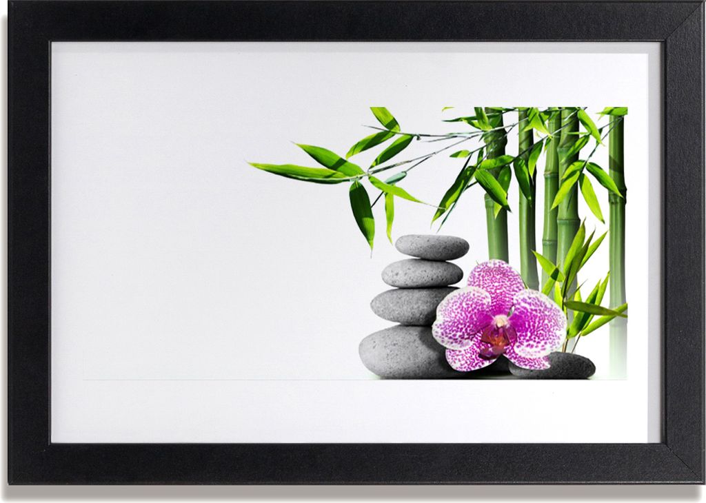 Bild 30x20 MDF-Rahmen Wandkunst Spa Zen Bamboo Kunst