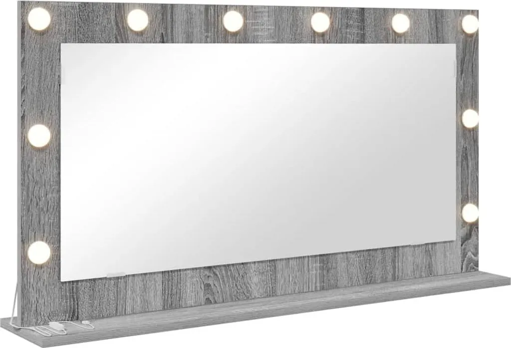Specchio Bagno Sonoma Grigio 100x55x18 cm | Design Moderno con Ripiano
