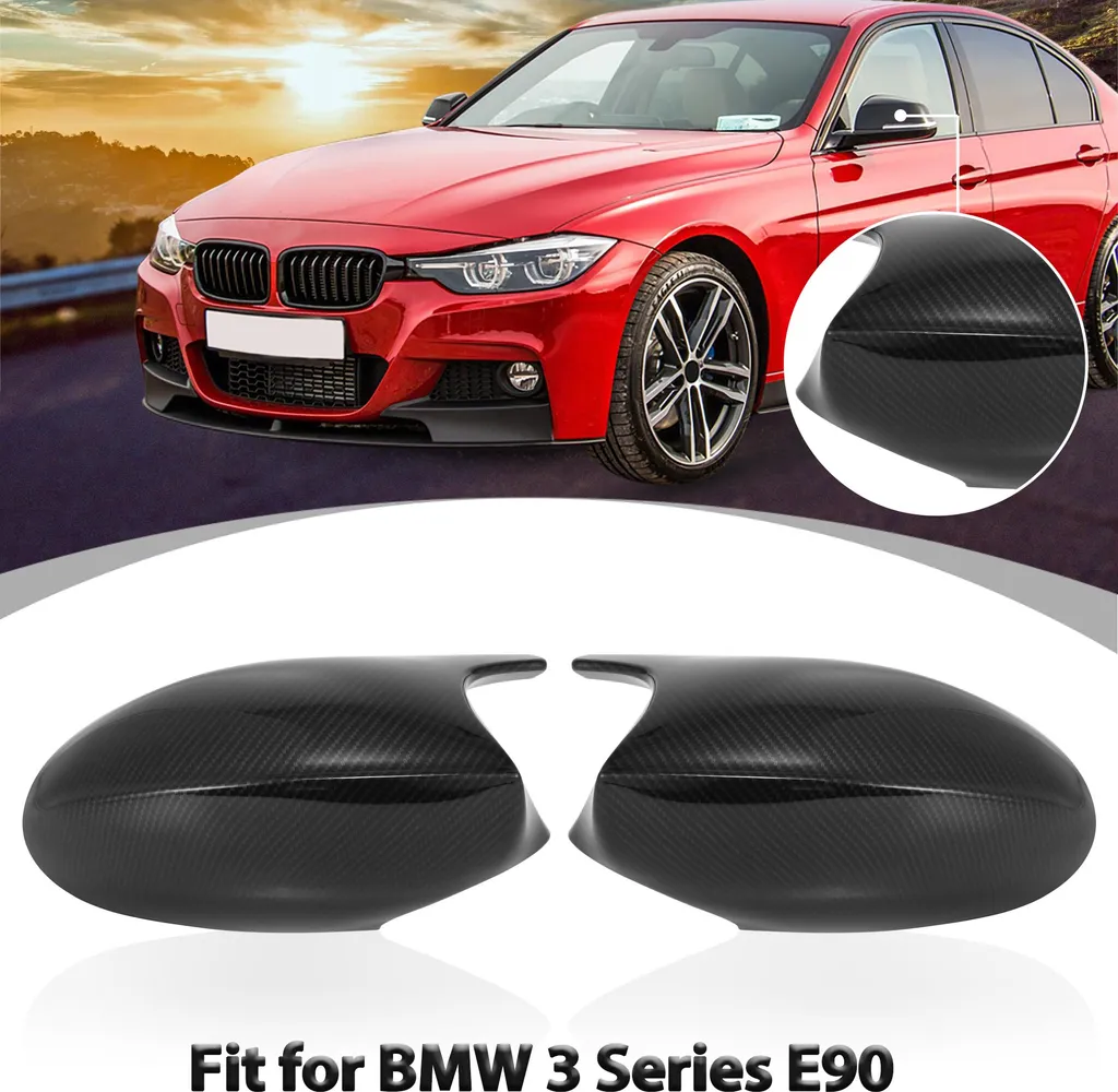 Coque Rétroviseur Look Fibre de Carbone Résistante aux UV pour Voiture
