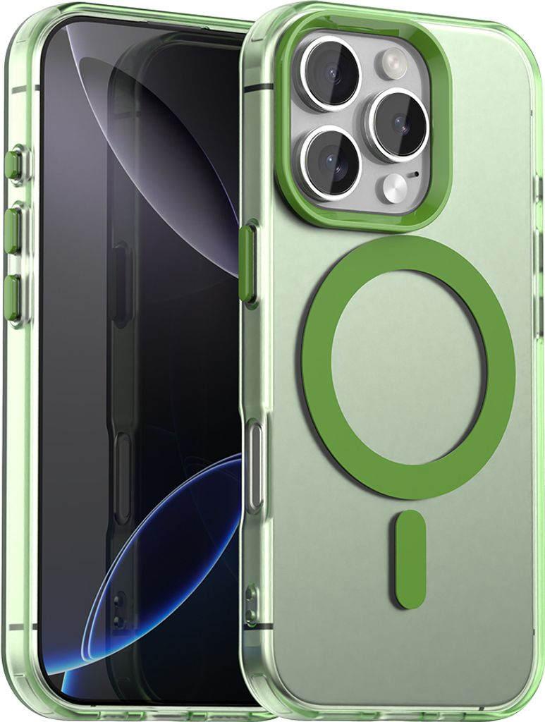 Handyhülle für iPhone 11 Pro Max, Hülle Kompatibel mit MagSafe, Schlank Durchscheinend Matt Stoßfest Schutzhülle Grün