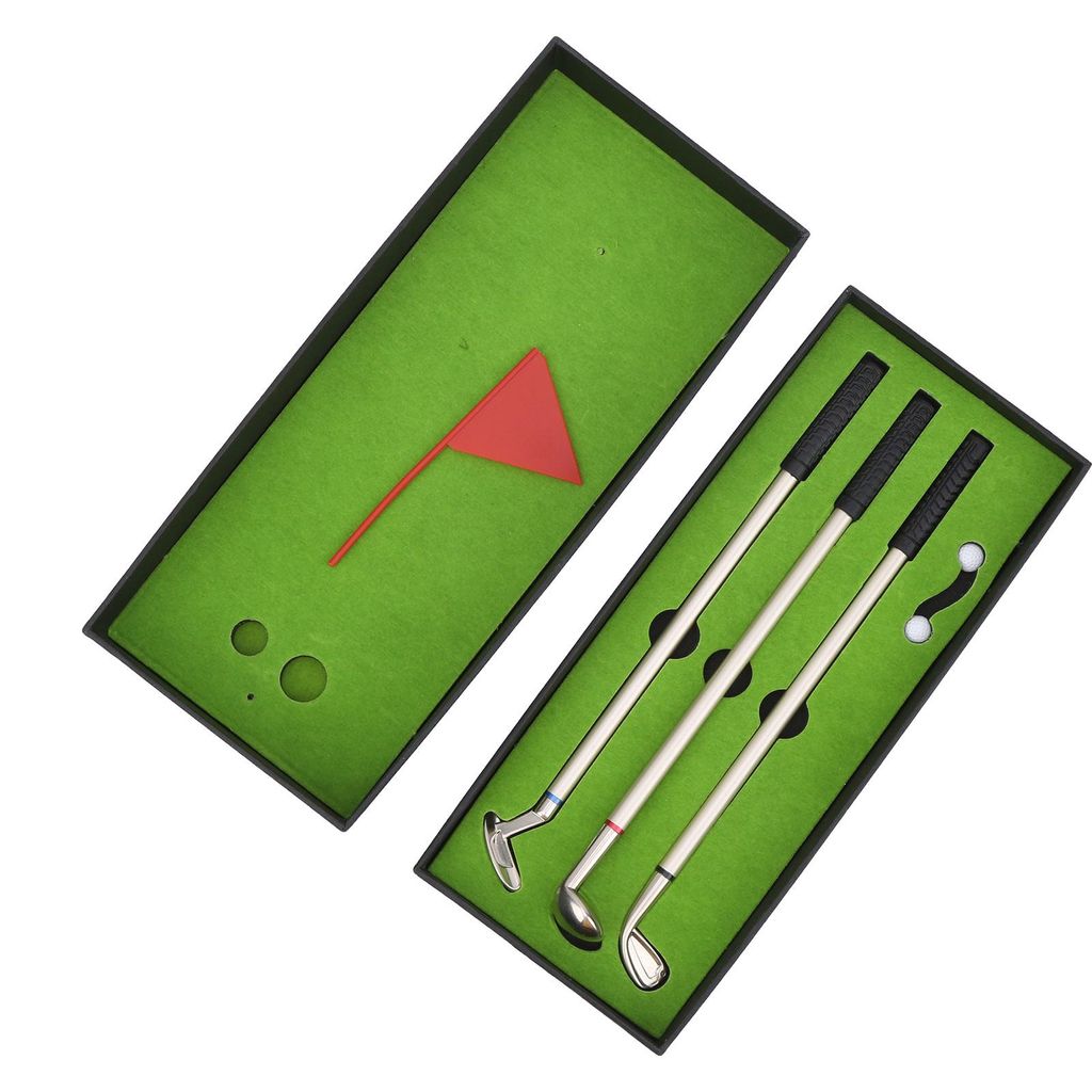 Mini Desk Games Box Green Driving Range mit Golf Club Stifte Bälle Flagge Geschenk Desktop Dekor