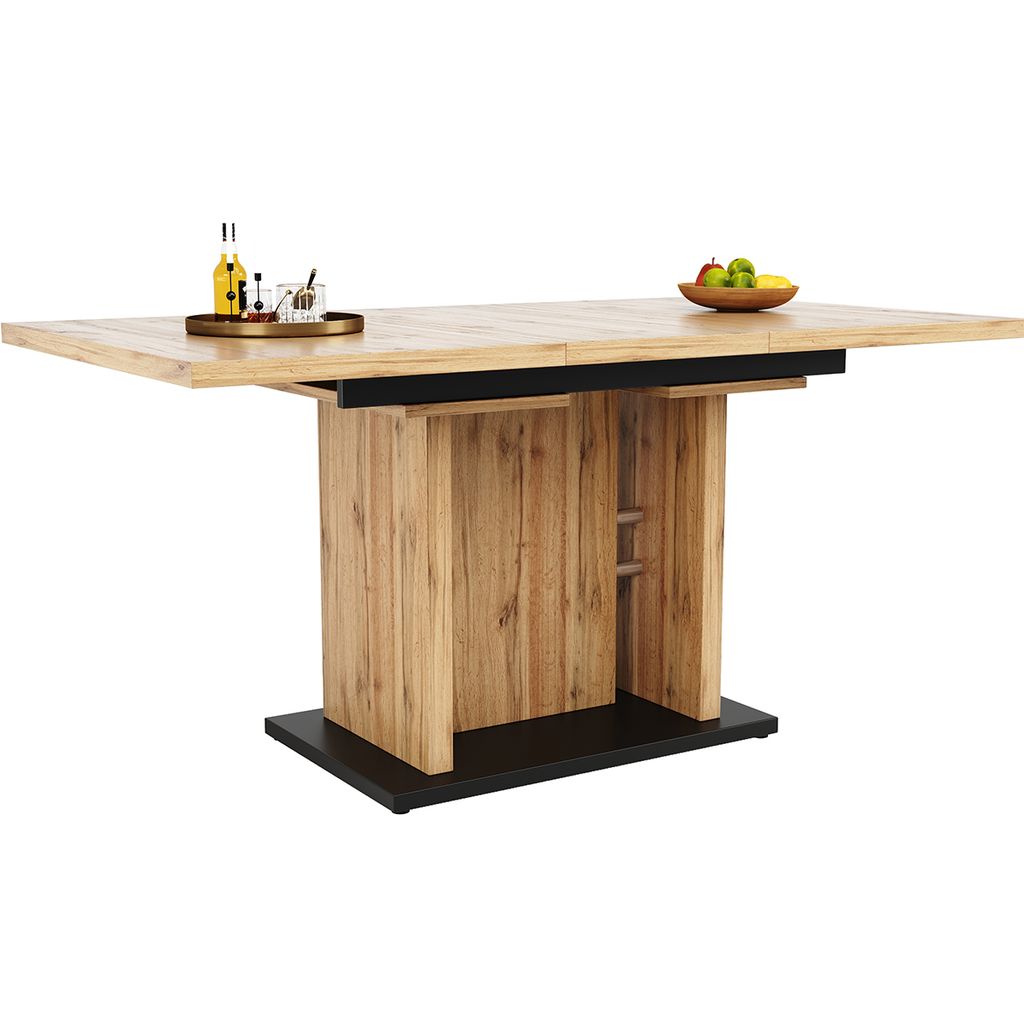 Esstisch mit Hilfe Innenliegender Einlegeplatten auf 119-158,5cm Ausziehbar Esszimmertisch Küchentisch für Küche 119-158,5×80cm