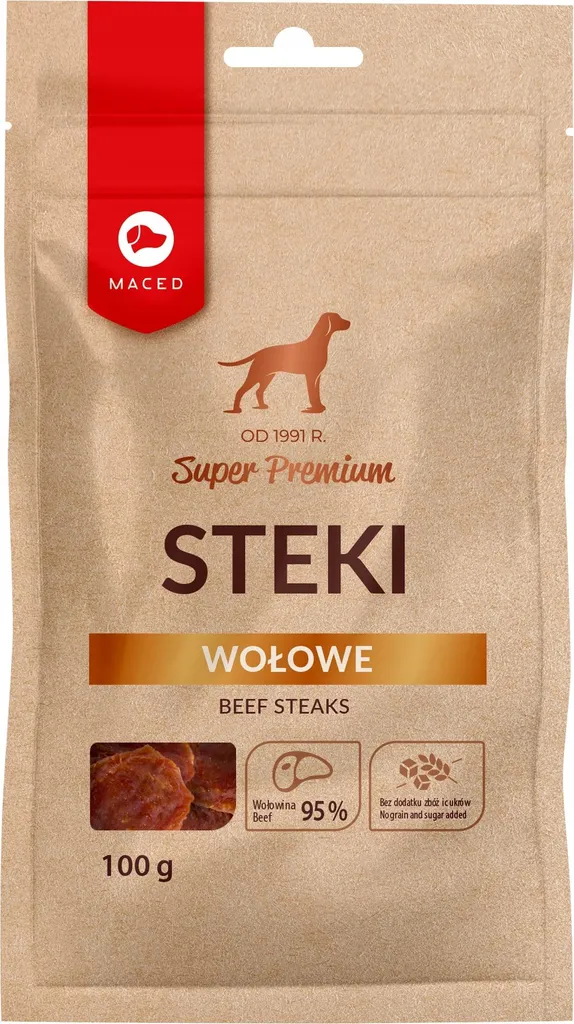 Maced Snack Bœuf pour Chien - Friandise Riche en Protéines de 100 g