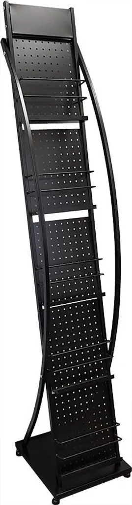 Porte-revues Noir EDM Design élancé en Métal Noir Mat pour Salon