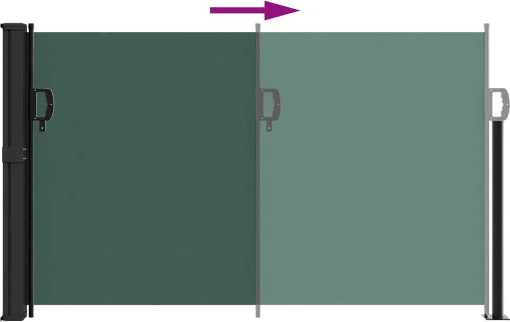 Offerta vidaXL Tenda Laterale Estensibile 117x300 cm Verde Scuro Privacy - 5