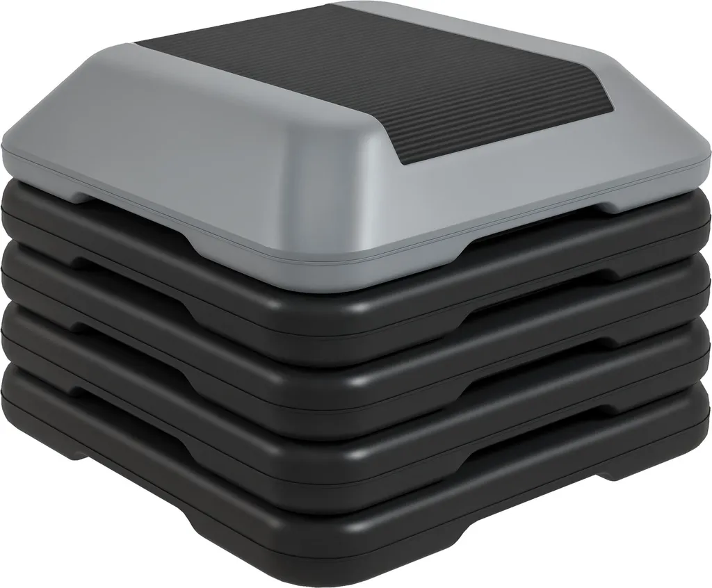 Stepper réglable en hauteur 10 à 30 cm avec surface antidérapante gris