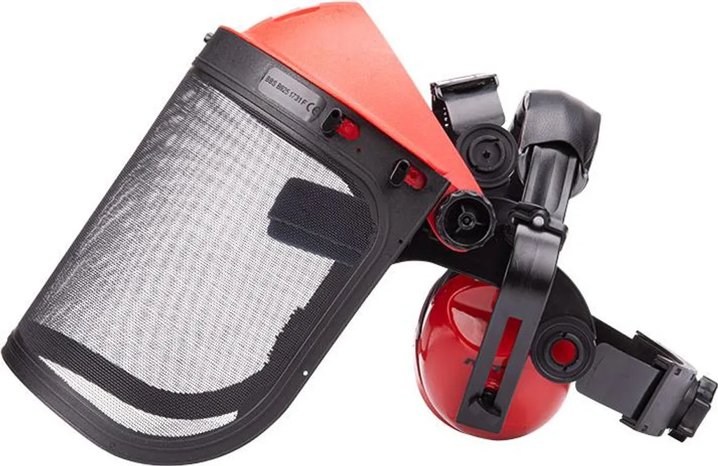 Visière de protection avec casque anti-bruit pour jardinage et forêt