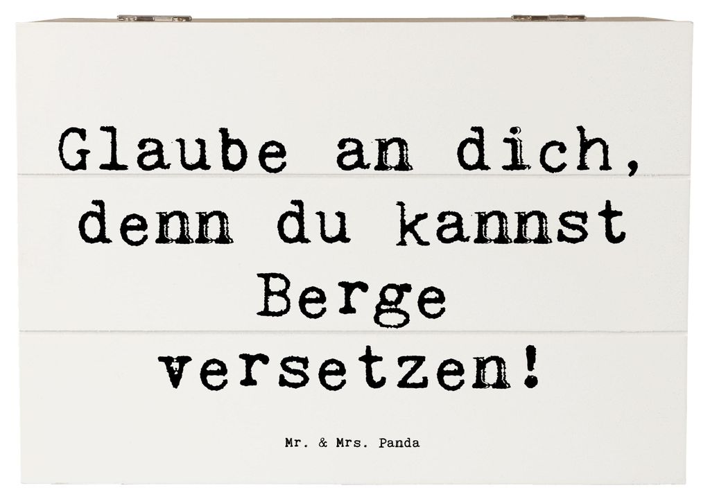 Mr. & Mrs. Panda Box Spruch Selbstvertrauen stärken 22 x 15 cm - Weiß - Geschenk, Geschenkbox, truhe mit deckel, Vertrauen, Zuversicht, Motivatio...