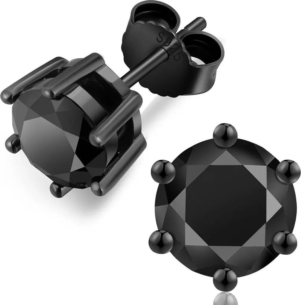 Boucles Moissanite Noire Argent 925 VVS1 D - Fini les bijoux qui ternissent