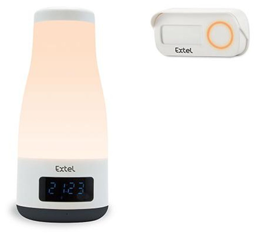 Schnurlose Türklingel MOOD mit Bluetooth-Lautsprecher und integrierter Lampe.
