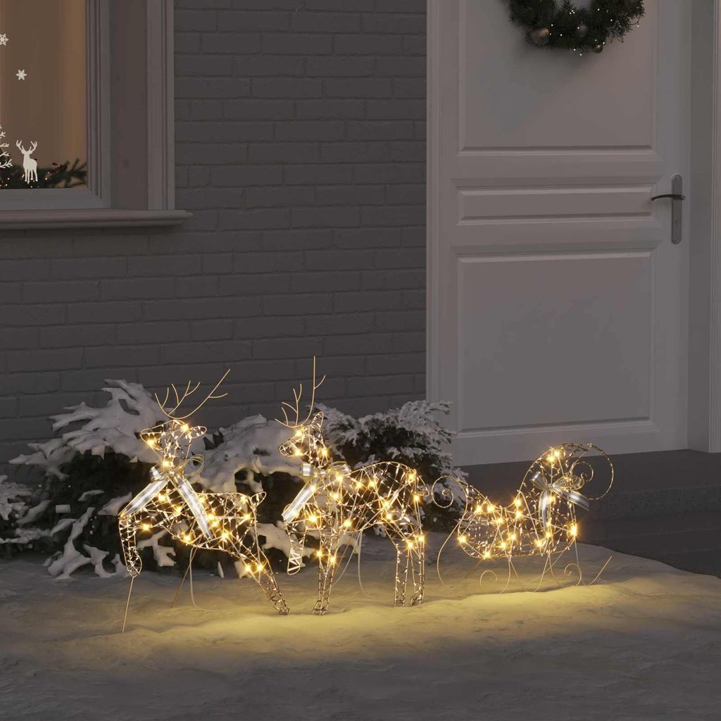 vidaXL Renifer LED z 60 diodami LED 3 szt. ciepły biały PET Zdjęcie produktu 