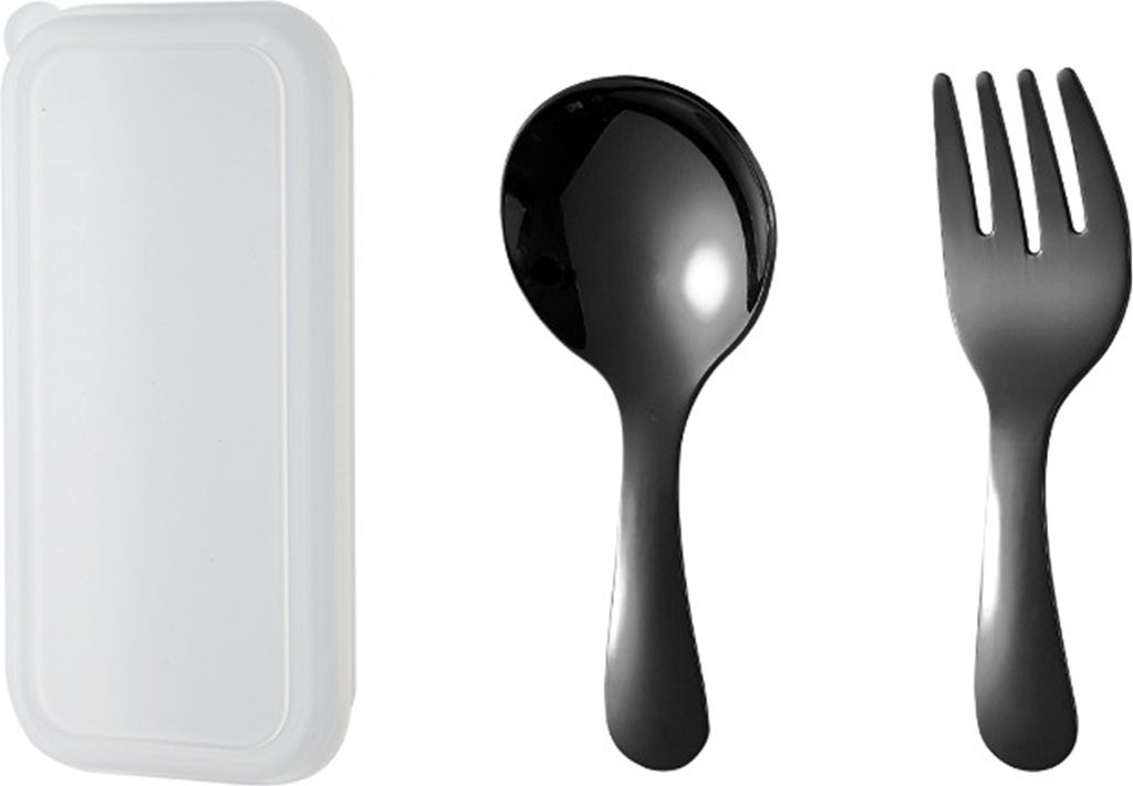Gabel-Löffel-Set aus Edelstahl mit Etui, Reiseutensilien-Set, ergonomischer Griff, tragbare Picknick-Utensilien für unterwegs, Picknick, Camping