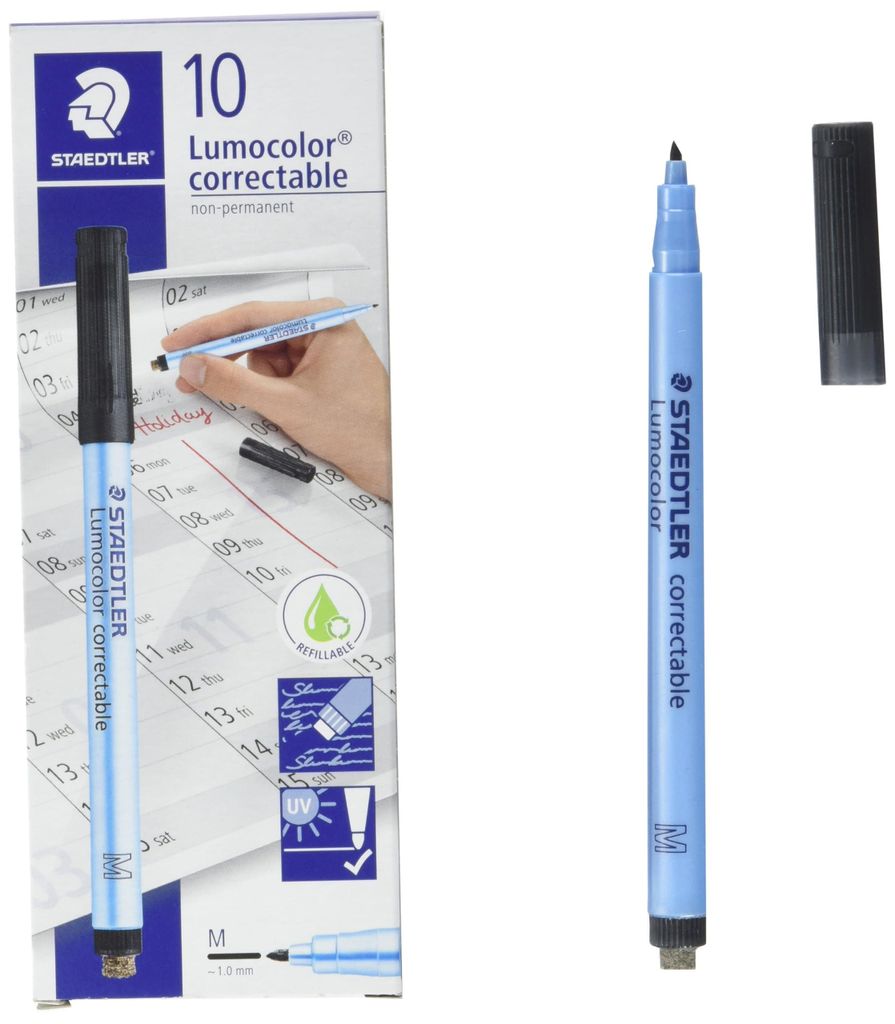 STAEDTLER Folienstift Lumocolor correct M schwarz 10 Stück Produktbild 